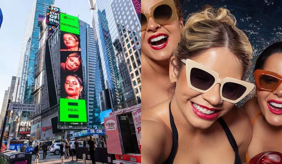 Marília Mendonça comemora outdoor na Times Square, em NY