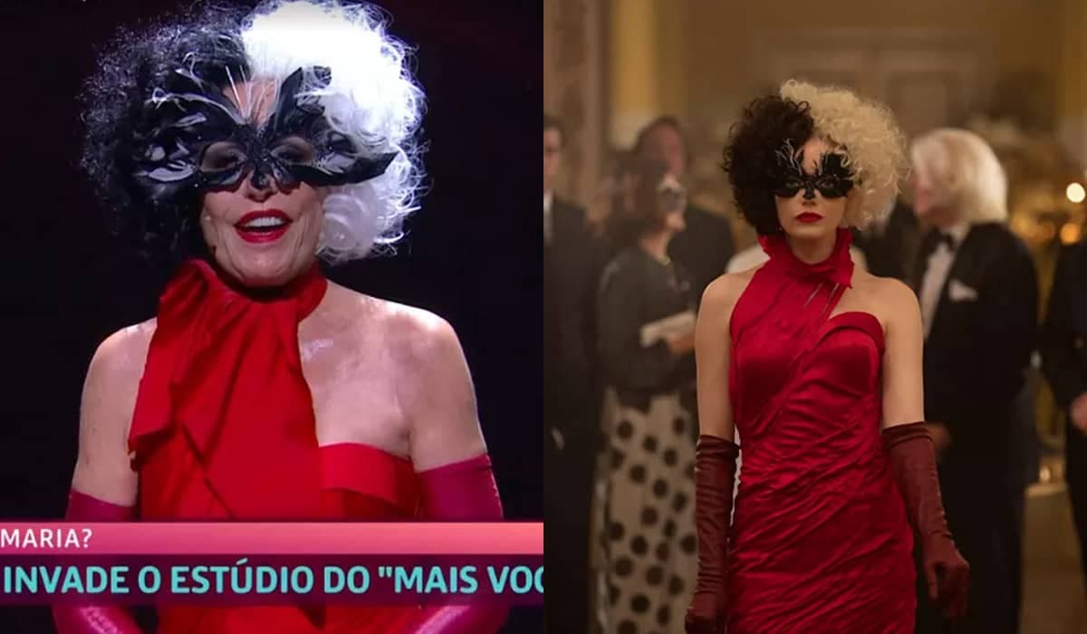 Ana Maria Braga surge no Mais Você vestida de Cruella