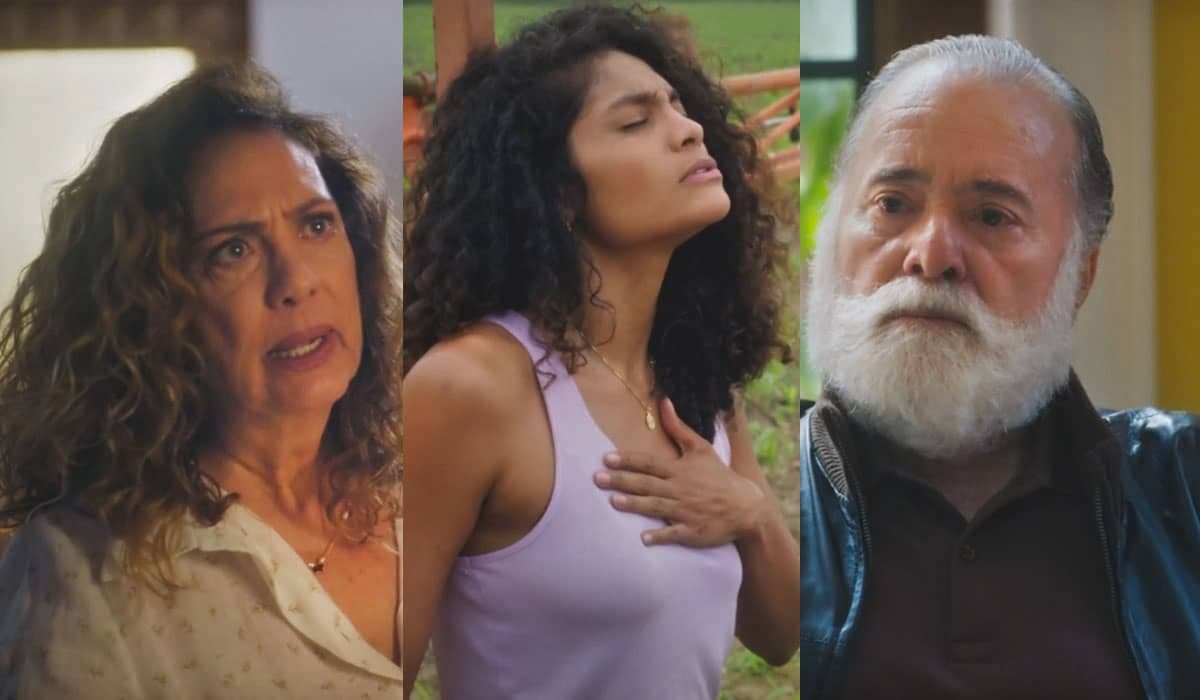 Agatha atira em Antônio com a arma de Aline, que é presa em Terra e Paixão
