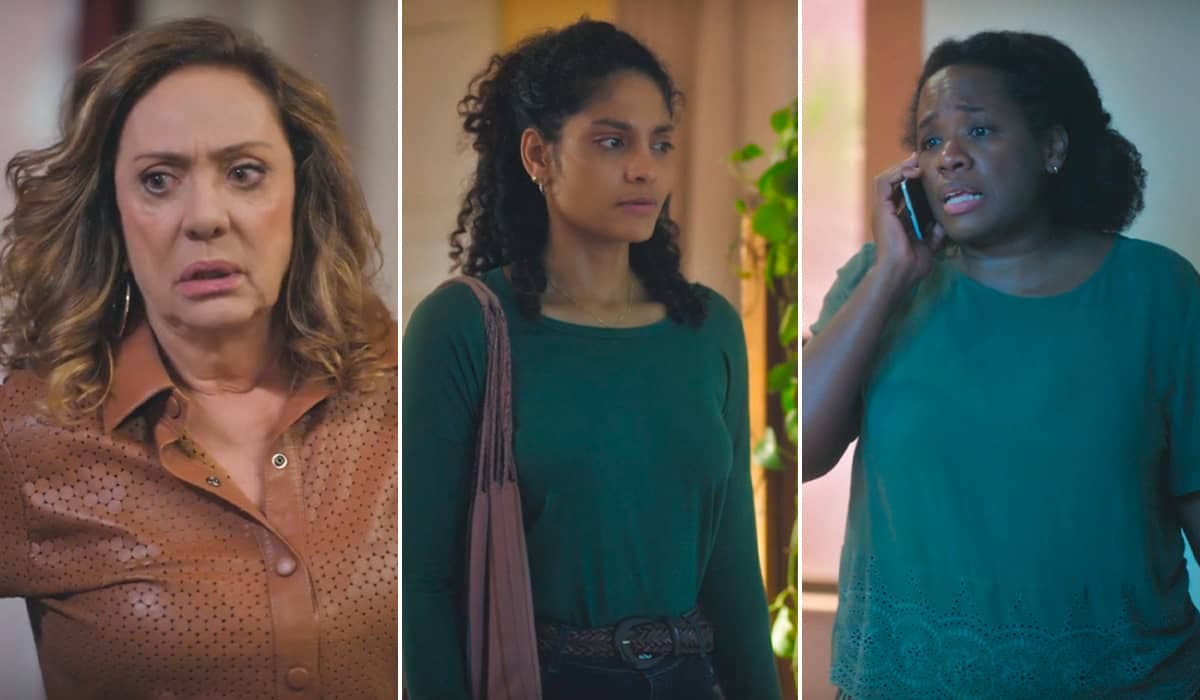 Agatha tenta se aproximar de Aline, mas é expulsa por Jussara em Terra e Paixão
