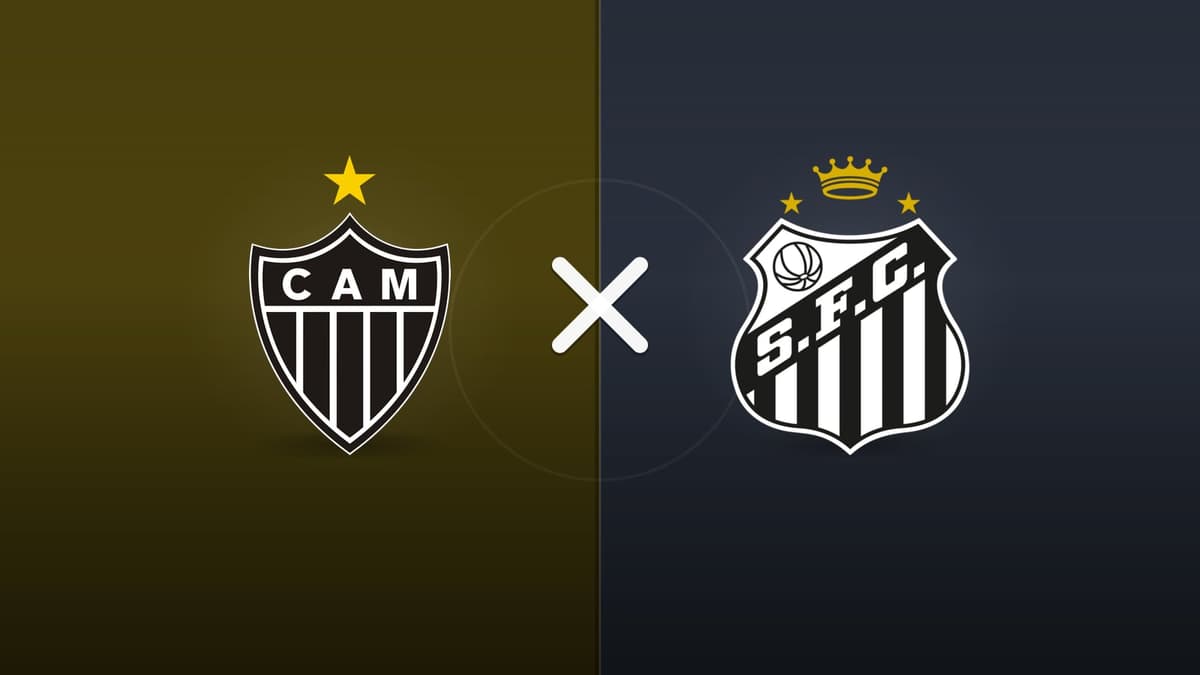 Atlético-MG x Santos jogam hoje às 16h00 pela Serie A. Foto: Diário 24 Horas / Montagem