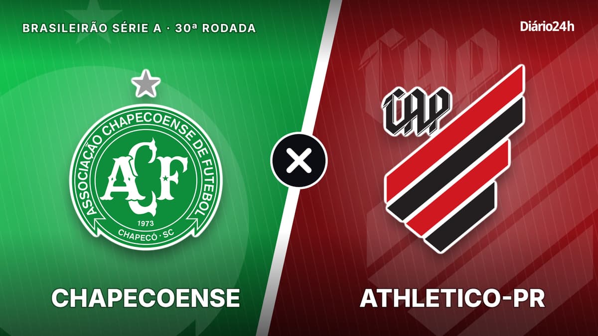 Chapecoense x Athletico-PR jogam hoje às 19h30 pela Serie A. Foto: Diário 24 Horas / Montagem