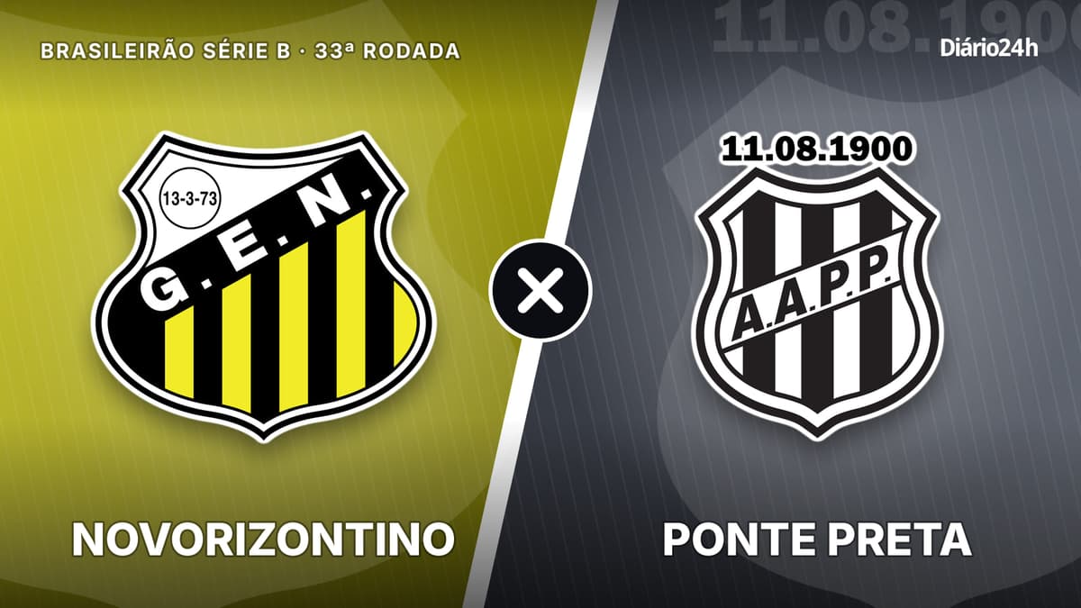 Novorizontino x Ponte Preta jogam hoje às 19h00 pela Serie B. Foto: Diário 24 Horas / Montagem