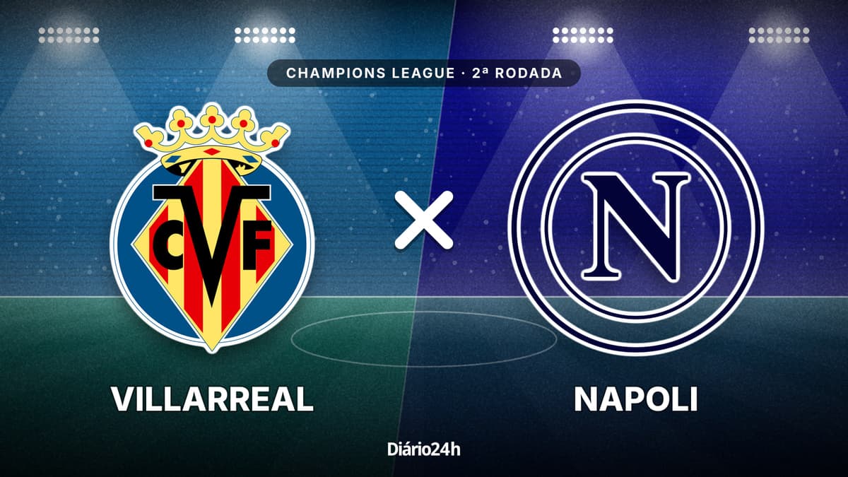 Villarreal x Napoli jogam hoje às 16h00 pela UEFA Champions League. Foto: Diário 24 Horas / Montagem
