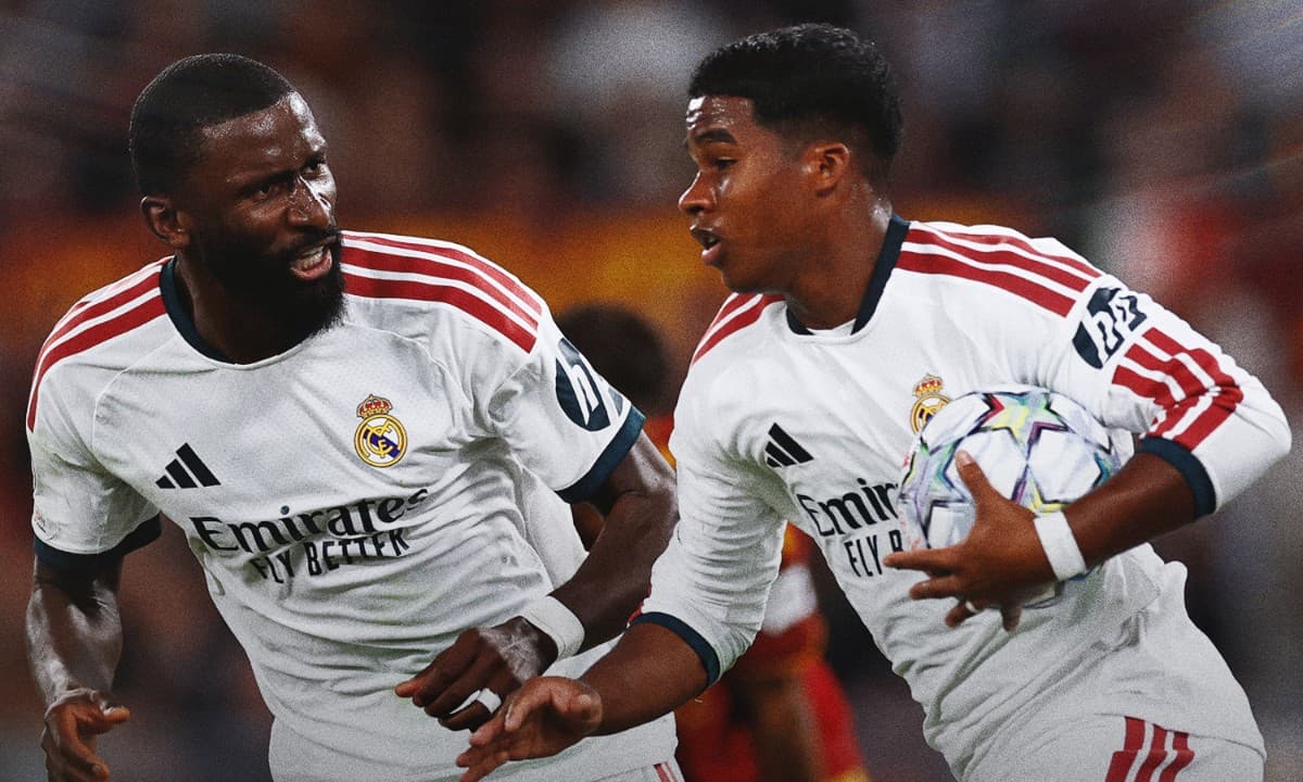 Endrick sai do banco, marca, e Real Madrid vira sobre a Roma com três gols de escanteio
