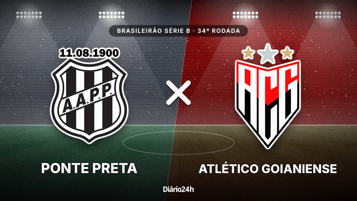 Ponte Preta x Atlético Goianiense jogam hoje às 19h30 pela Serie B. Foto: Diário 24 Horas / Montagem