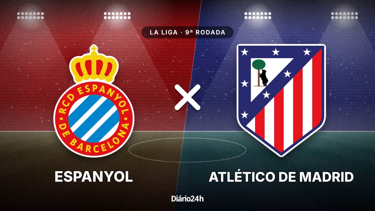 Espanyol x Atlético de Madrid jogam hoje às 09h00 pela La Liga. Foto: Diário 24 Horas / Montagem