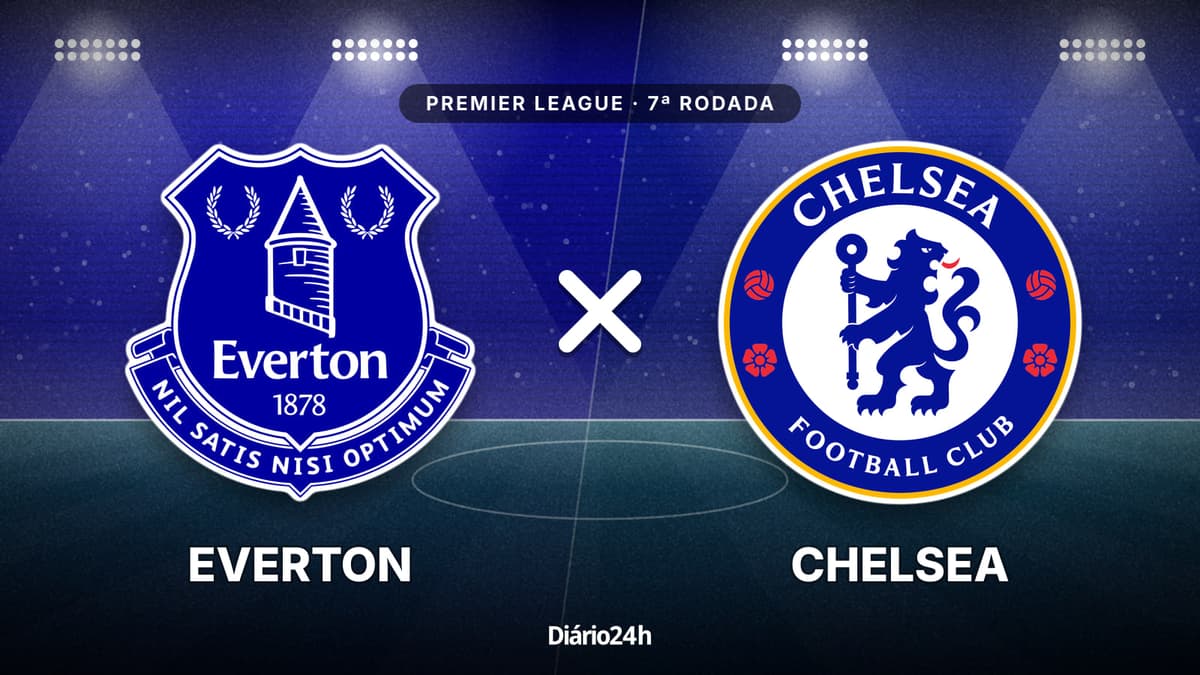Everton x Chelsea jogam hoje às 08h30 pela Premier League. Foto: Diário 24 Horas / Montagem