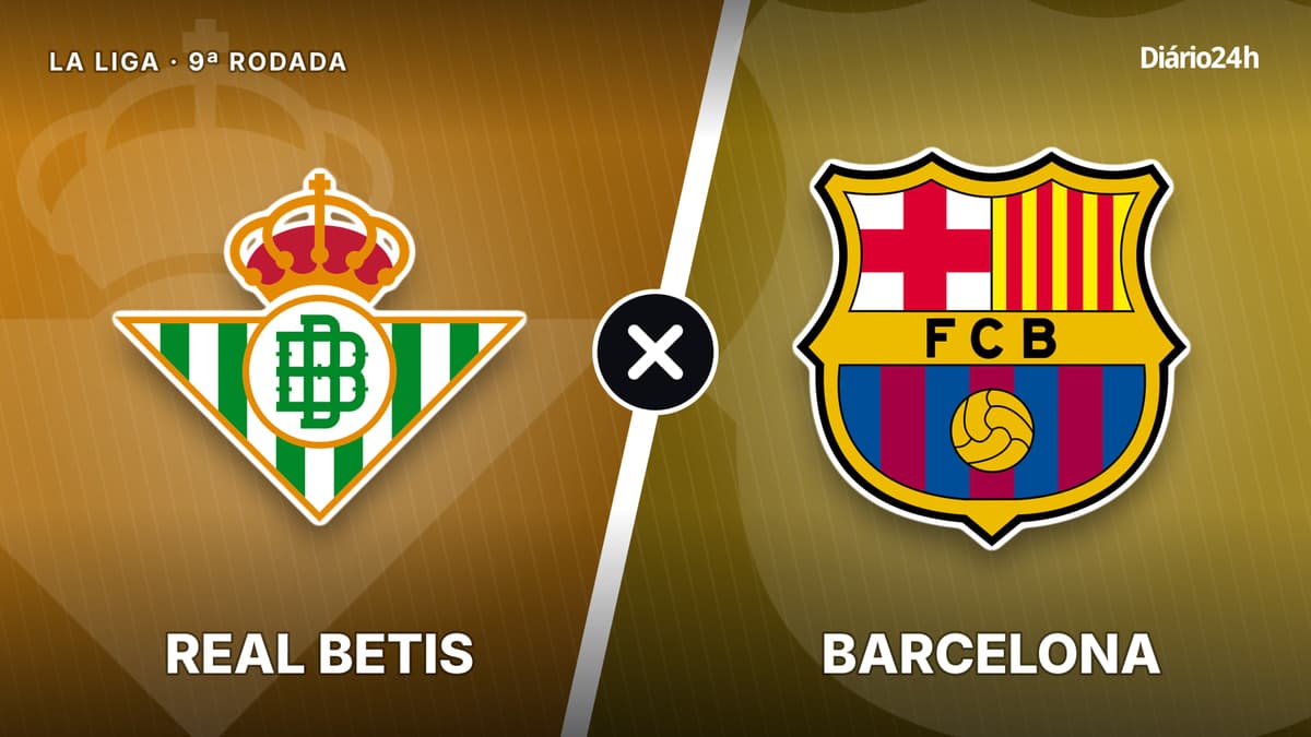 Real Betis x Barcelona jogam hoje às 13h30 pela La Liga. Foto: Diário 24 Horas / Montagem