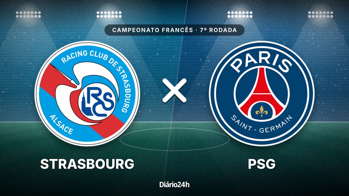 Strasbourg x PSG jogam hoje às 12h15 pela Ligue 1. Foto: Diário 24 Horas / Montagem