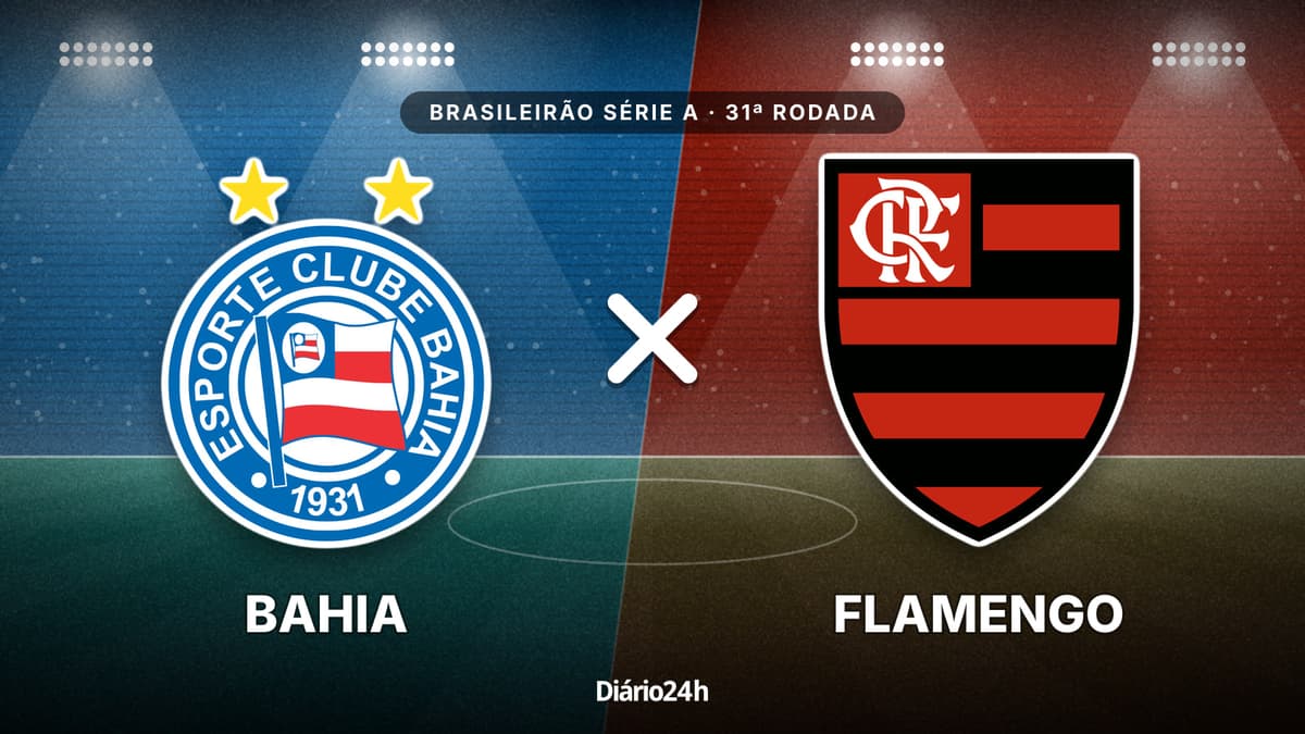 Bahia x Flamengo jogam hoje às 18h30 pela Serie A. Foto: Diário 24 Horas / Montagem