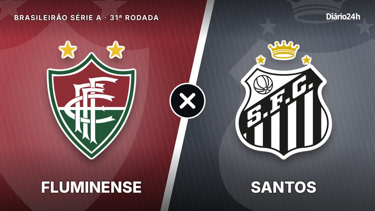Fluminense x Santos jogam hoje às 16h00 pela Serie A. Foto: Diário 24 Horas / Montagem