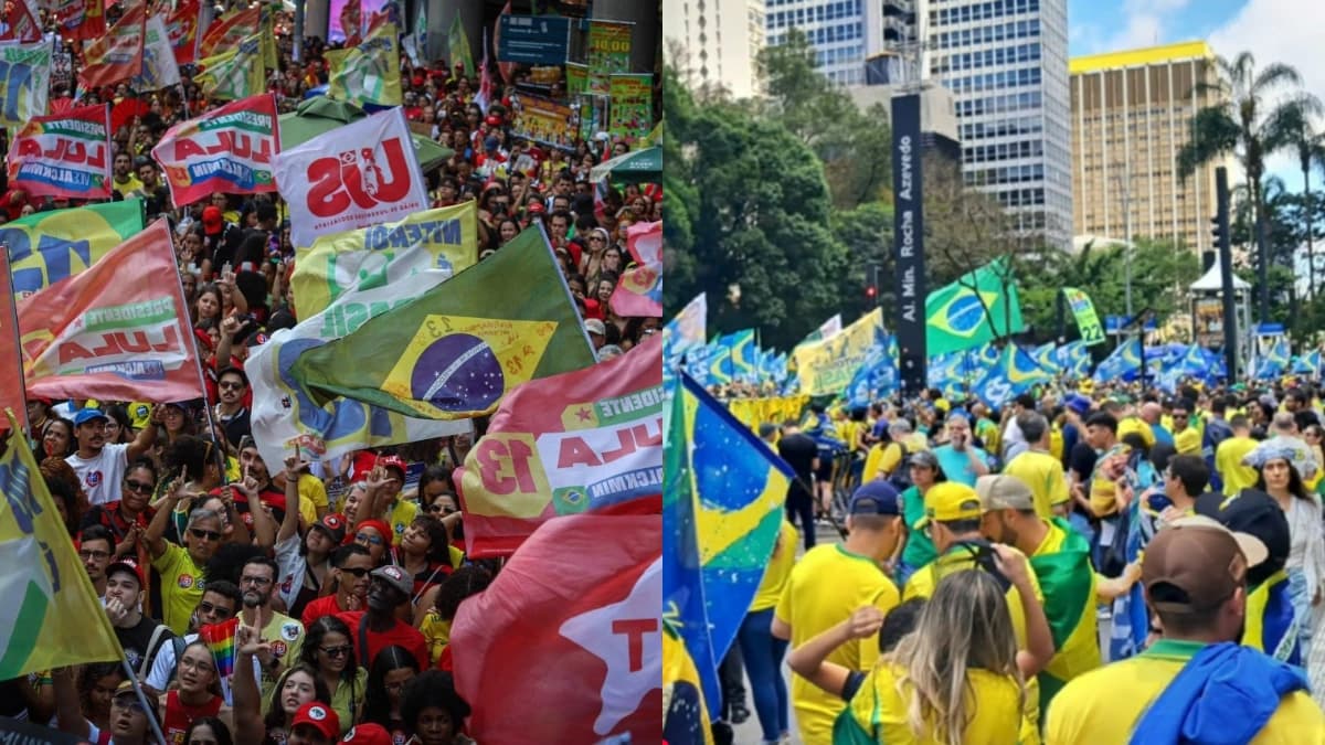 Atos de Flávio e Lula tomam as ruas horas antes do debate na Band