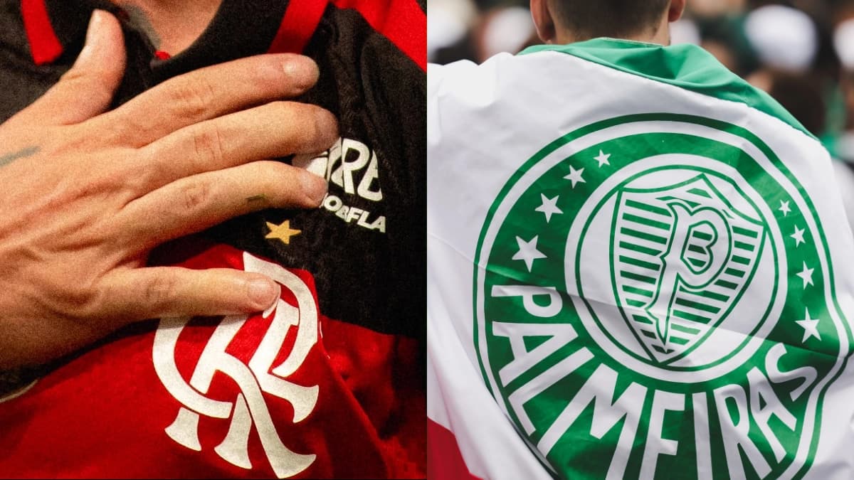 Flamengo e Palmeiras na briga pela liderança. Foto: Reprodução/Instagram @flamengo @palmeiras