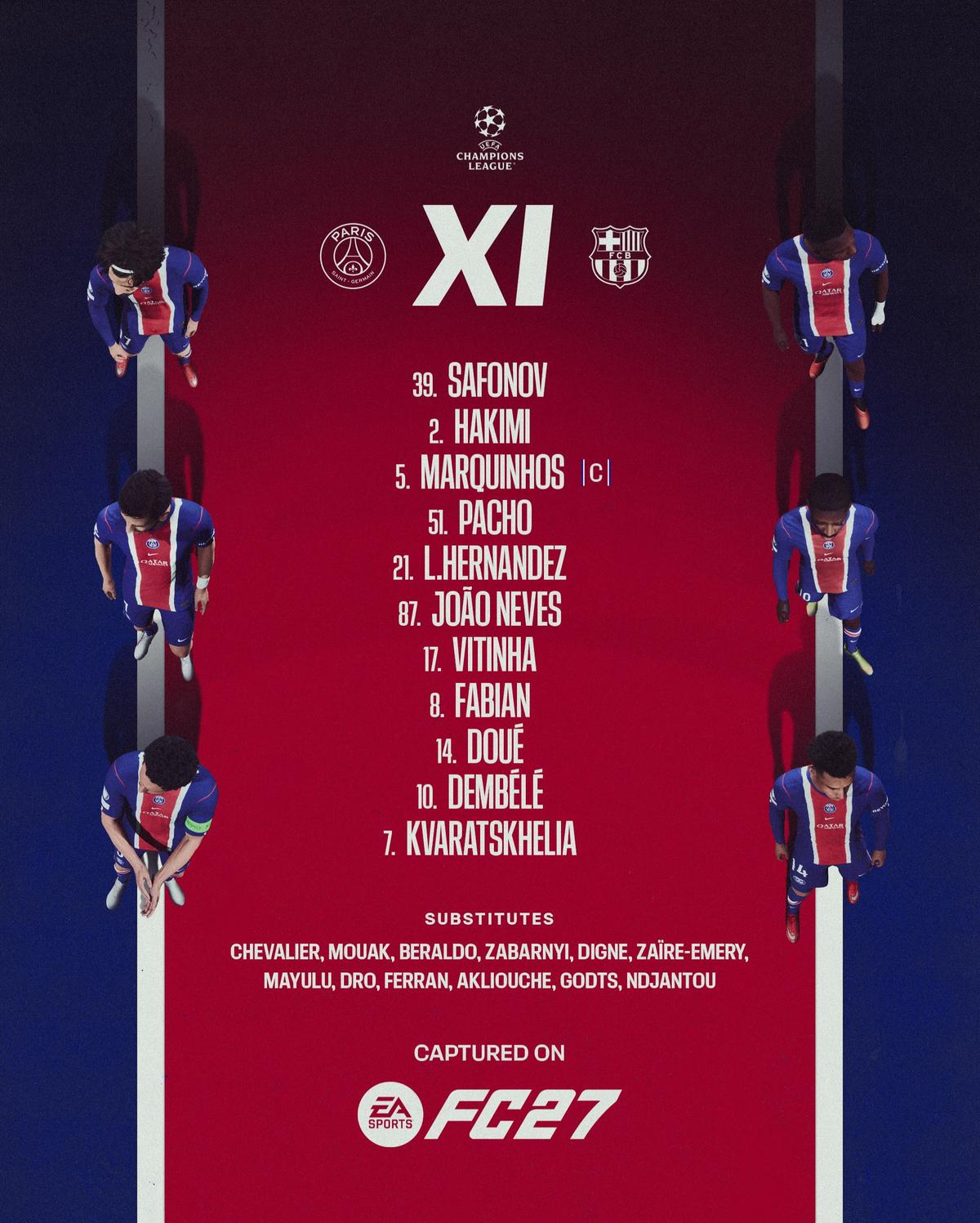 PSG pronto para o jogo. Foto: Reprodução/Instagram @psg