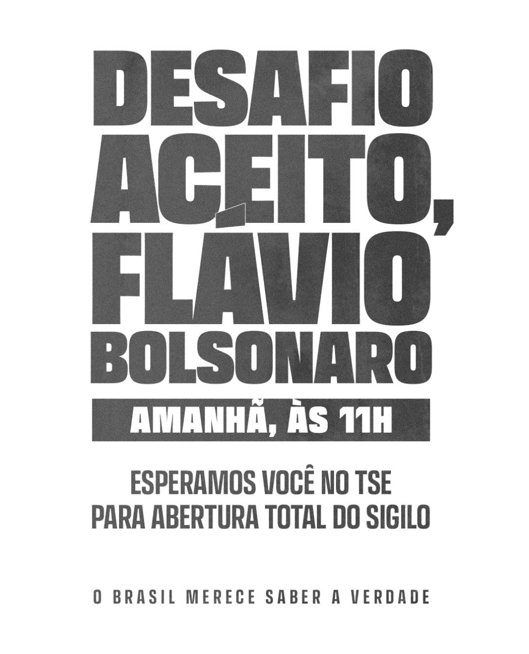 A base de Lula segue fazendo campanha desde o último domingo para a quebra do sigilo dos dois candidatos. Reprodução/Instagram @lulaoficial