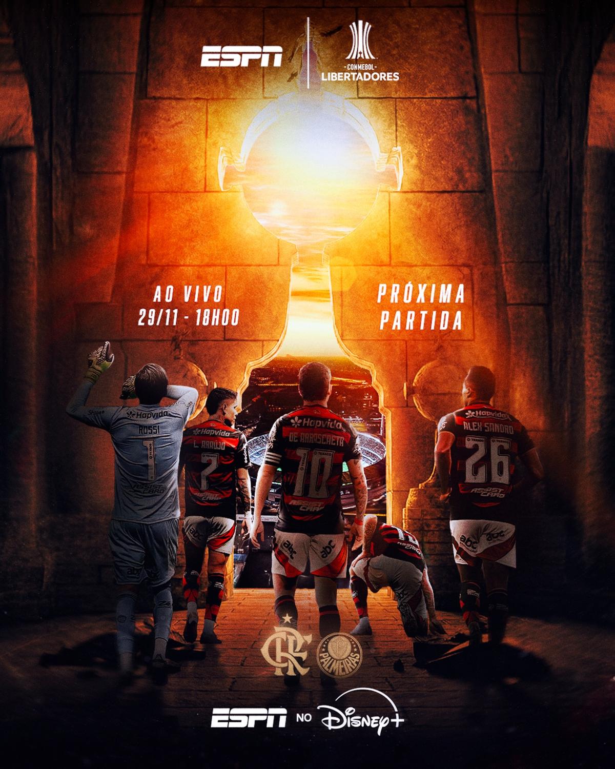 Arte que o Flamengo divulgou para a final. FotoReprodução/Instagram