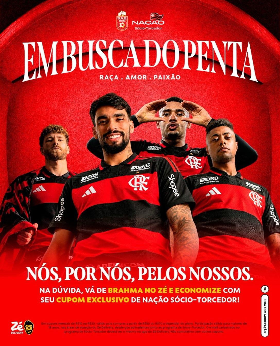 Bela arte que o Flamengo divulgou hoje nas redes sociais. Foto: Reprodução/Instagram @flamengo