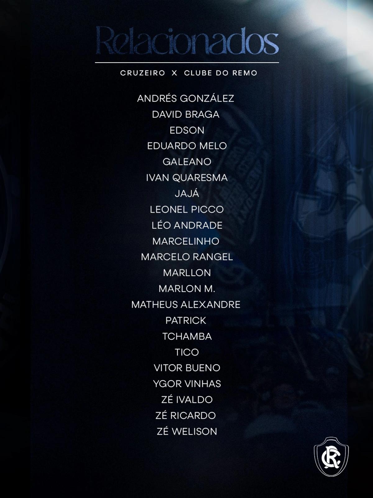 Relacionados para a partida. Foto: Reprodução/Instagram