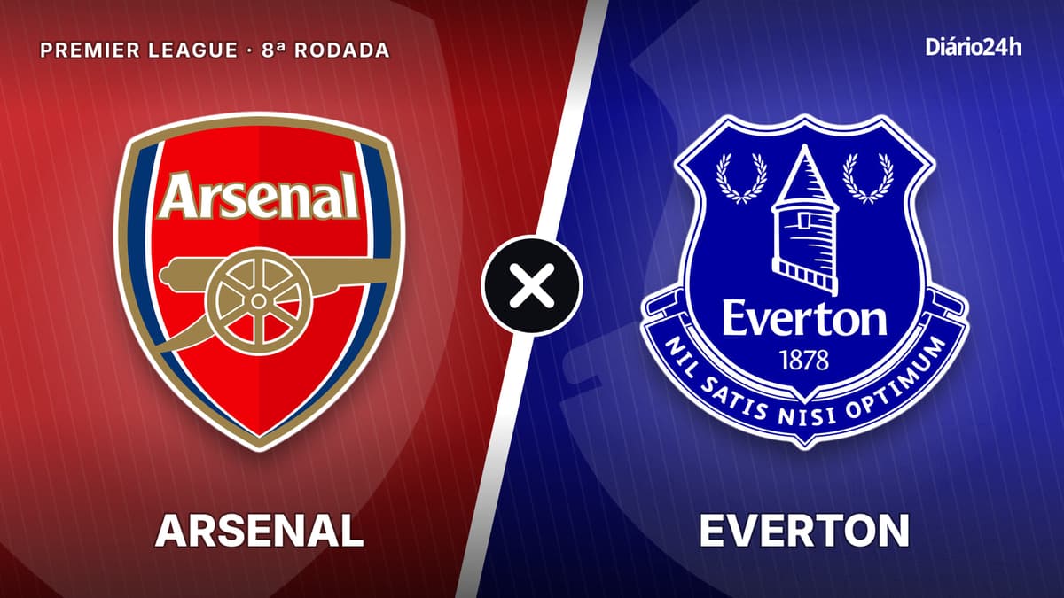 Arsenal x Everton jogam hoje às 11h00 pela Premier League. Foto: Diário 24 Horas / Montagem
