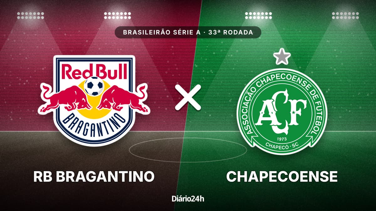 RB Bragantino x Chapecoense jogam hoje às 19h30 pela Serie A. Foto: Diário 24 Horas / Montagem