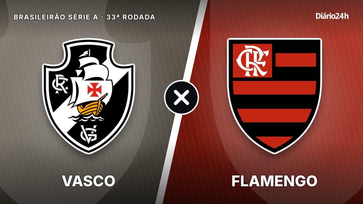 Vasco x Flamengo jogam hoje às 20h00 pela Serie A. Foto: Diário 24 Horas / Montagem