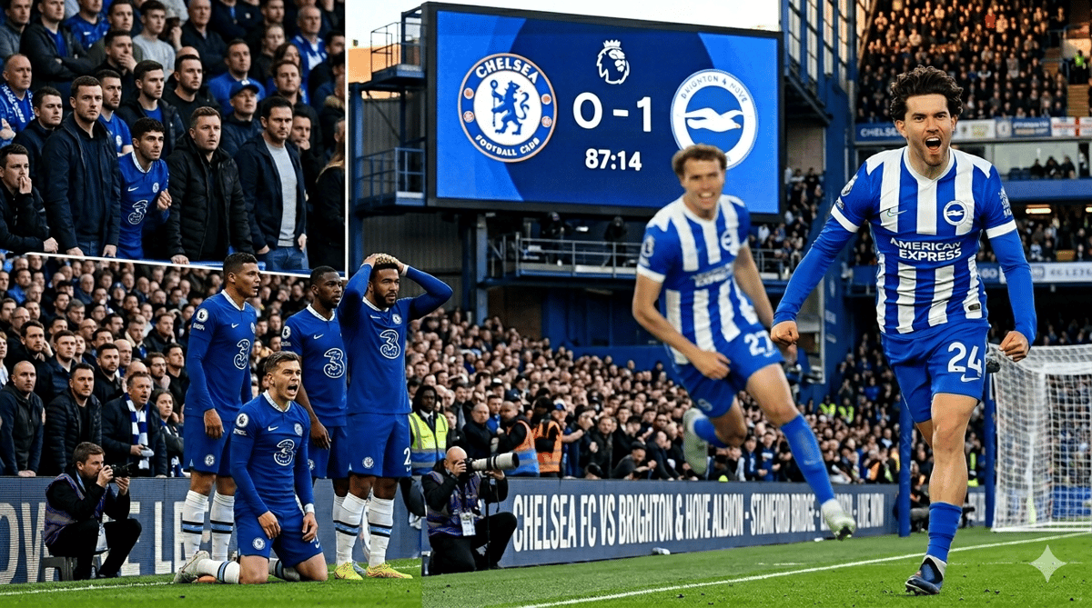 Chelsea sofre no primeiro tempo e vê Brighton dominar com gol de Kadioglu