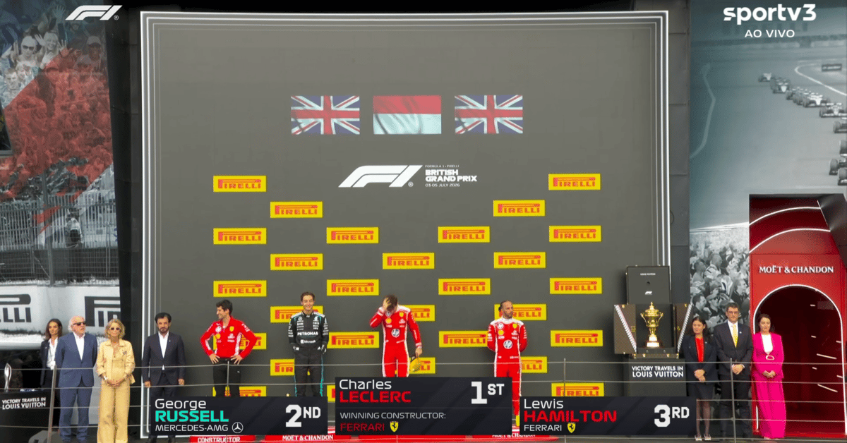 Leclerc vence em Silverstone, corrida termina sob safety car e Bortoleto volta a pontuar na F1