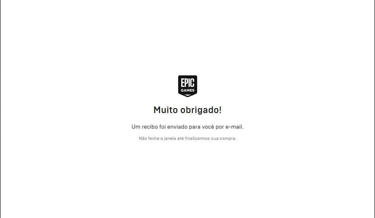 Recibo da 'compra' será enviado por e-mail