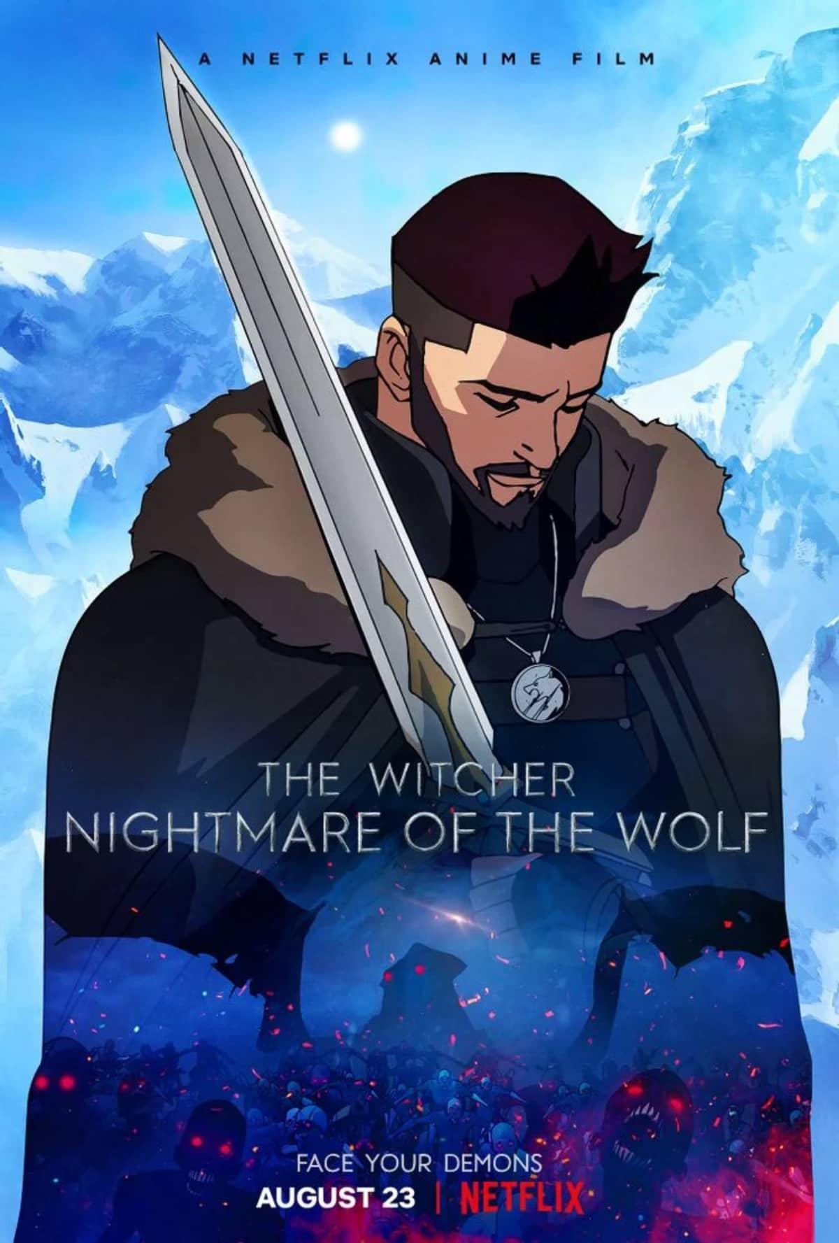 Pôster oficial de The Witcher: Lenda do Lobo