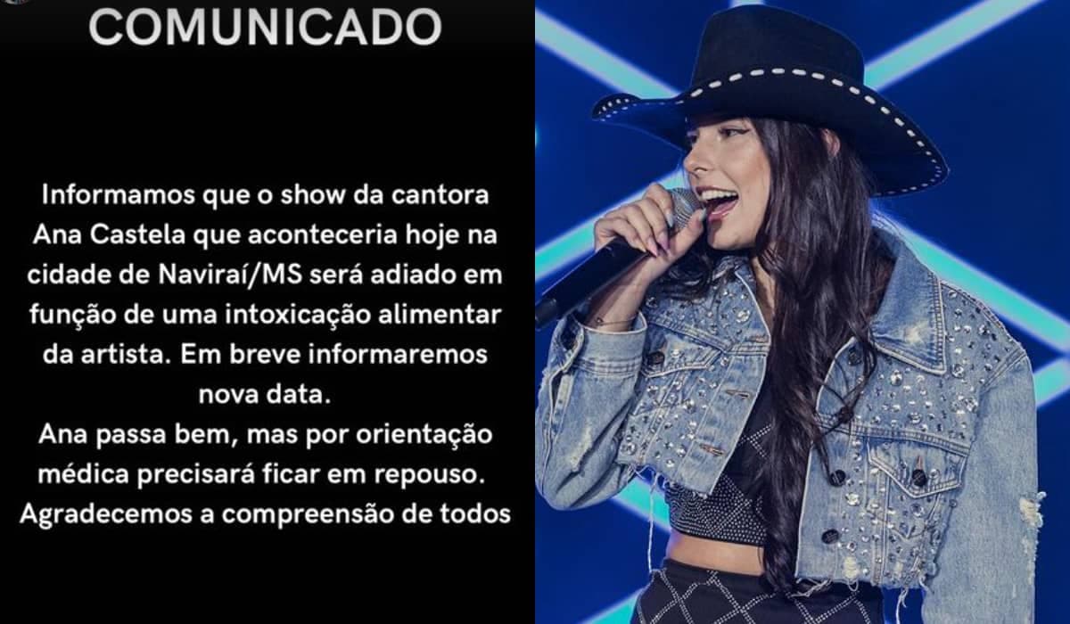 A nova data do show ainda não foi divulgada pela equipe de Ana Castela. Foto: Reprodução/Instagram