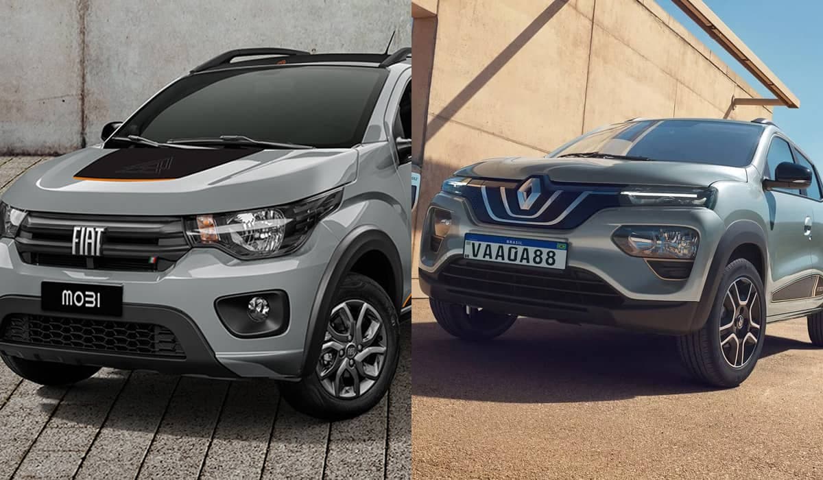 Carros elétricos são uma opção sustentável para os brasileiros. Fonte: Divulgação/FIAT e Divulgação/Renault