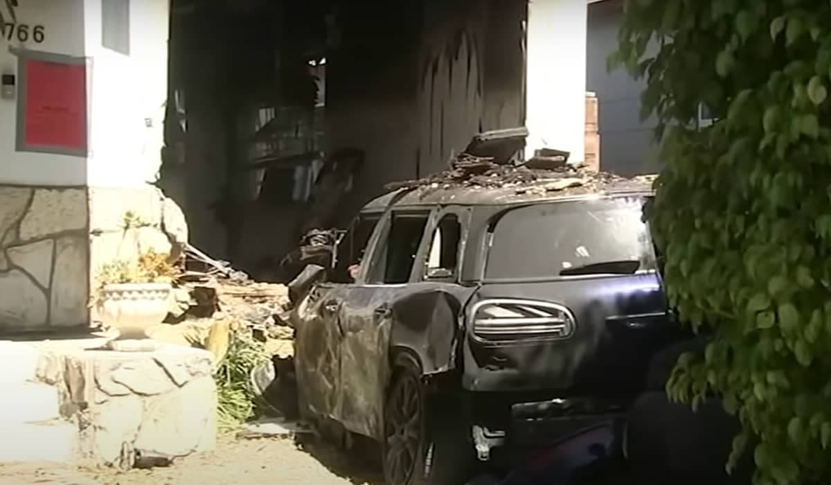 Imagens divulgadas pela imprensa internacional mostram local do acidente e o estado do carro da atriz. Foto: Reprodução/YouTube.