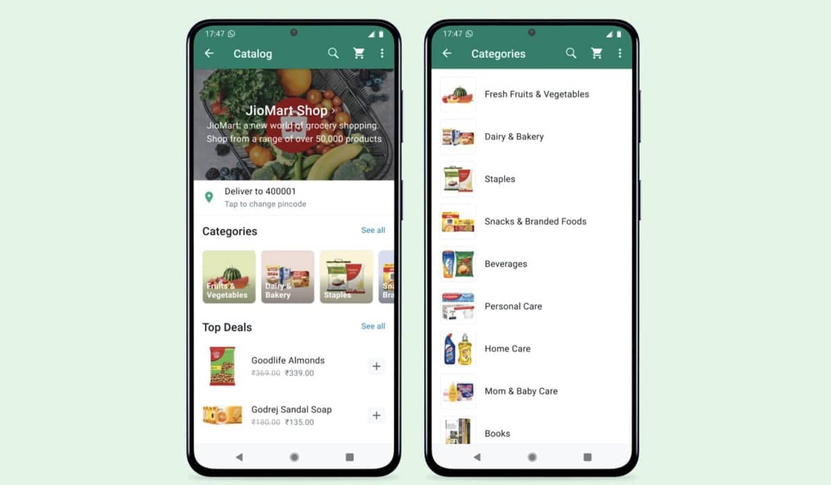 Novidade é uma parceria com a rede de supermercados indiana. Fonte: Divulgação/WhatsApp