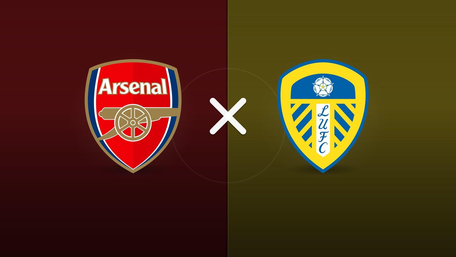 Arsenal x Leeds jogam hoje às 08h30 pela Premier League. Foto: Diário 24 Horas / Montagem