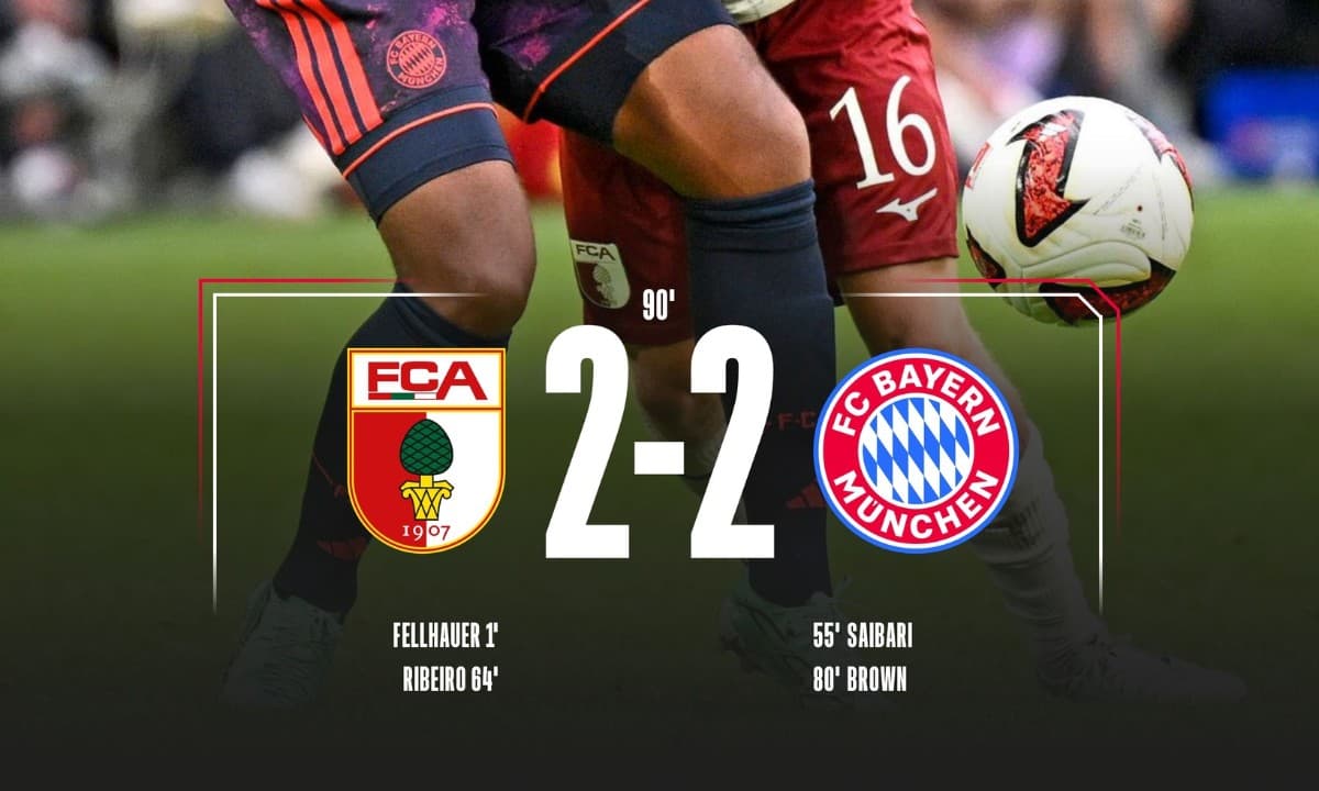Neuer falha duas vezes, mas Bayern busca empate por 2 a 2 com o Augsburg