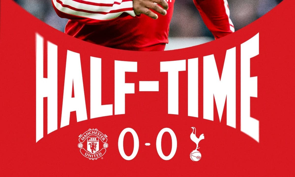 Lanterna Tottenham tem mais posse, e jogo com o Manchester United vai ao intervalo sem gols
