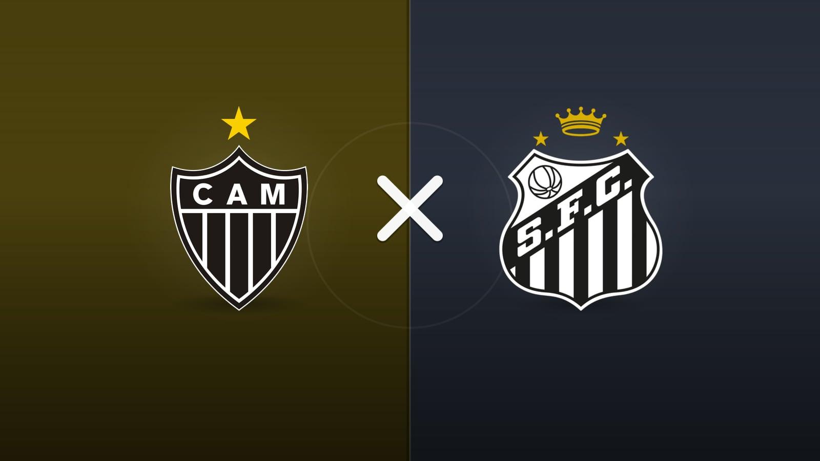 Atlético-MG x Santos jogam hoje às 16h00 pela Serie A. Foto: Diário 24 Horas / Montagem