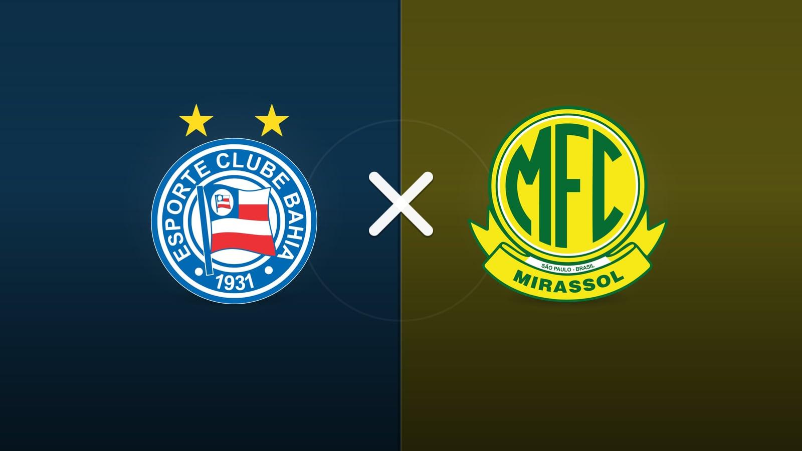 Bahia x Mirassol jogam hoje às 19h30 pela Serie A. Foto: Diário 24 Horas / Montagem