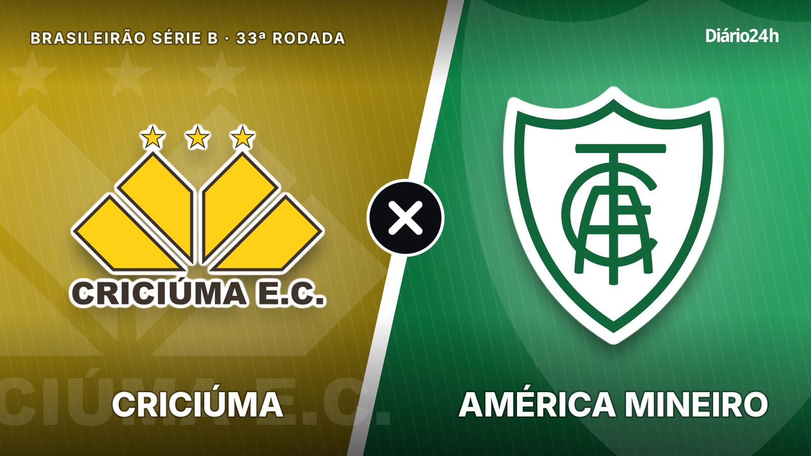 Criciúma x América Mineiro jogam hoje às 19h30 pela Serie B. Foto: Diário 24 Horas / Montagem