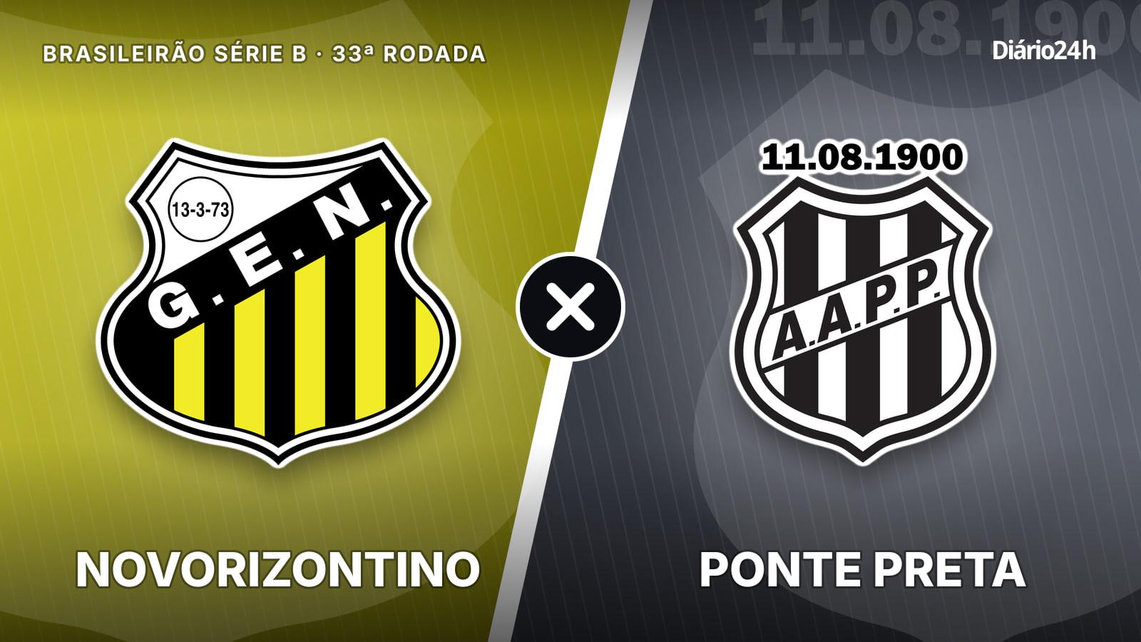 Novorizontino x Ponte Preta jogam hoje às 19h00 pela Serie B. Foto: Diário 24 Horas / Montagem