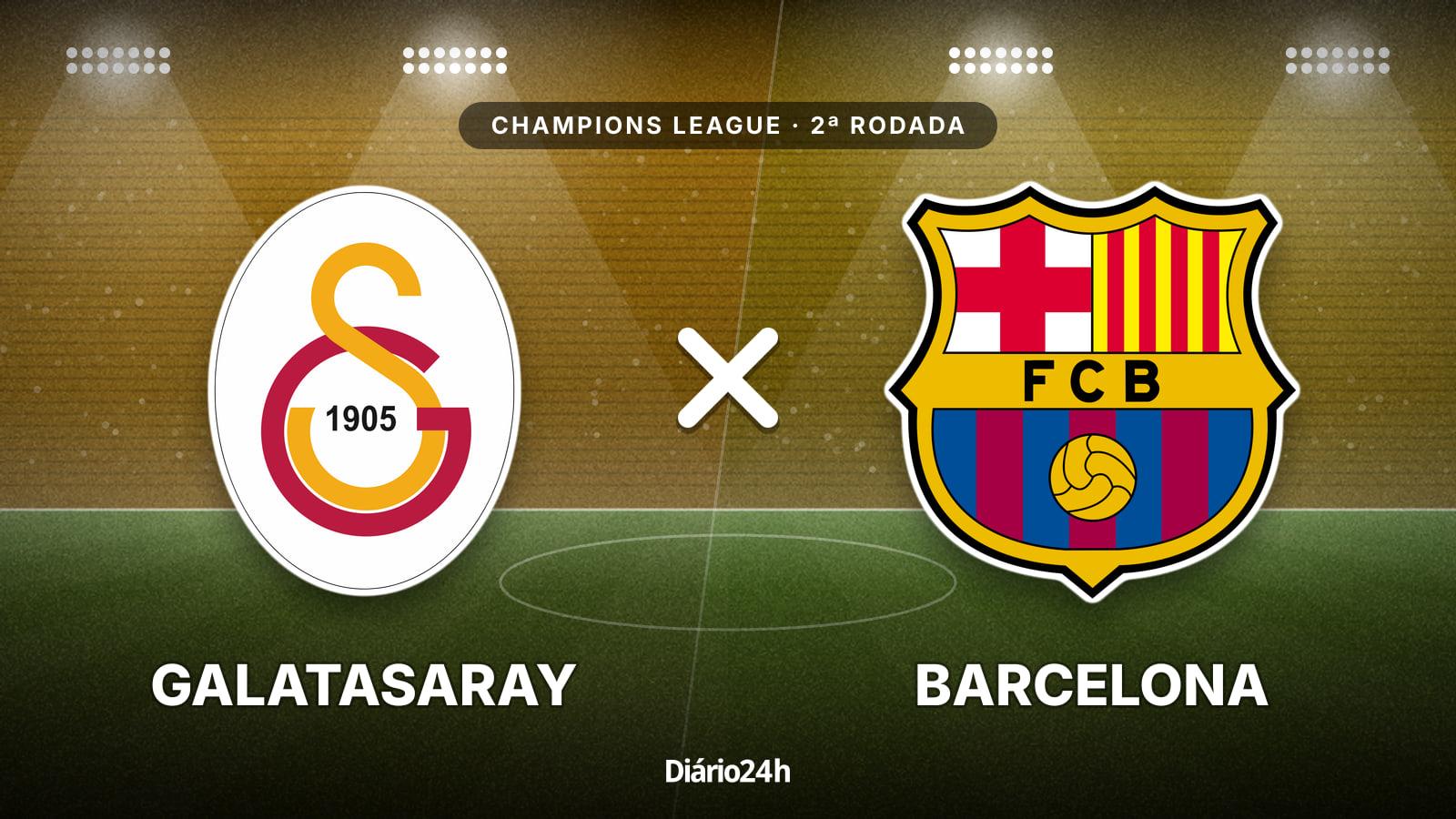 Galatasaray x Barcelona jogam hoje às 16h00 pela UEFA Champions League. Foto: Diário 24 Horas / Montagem