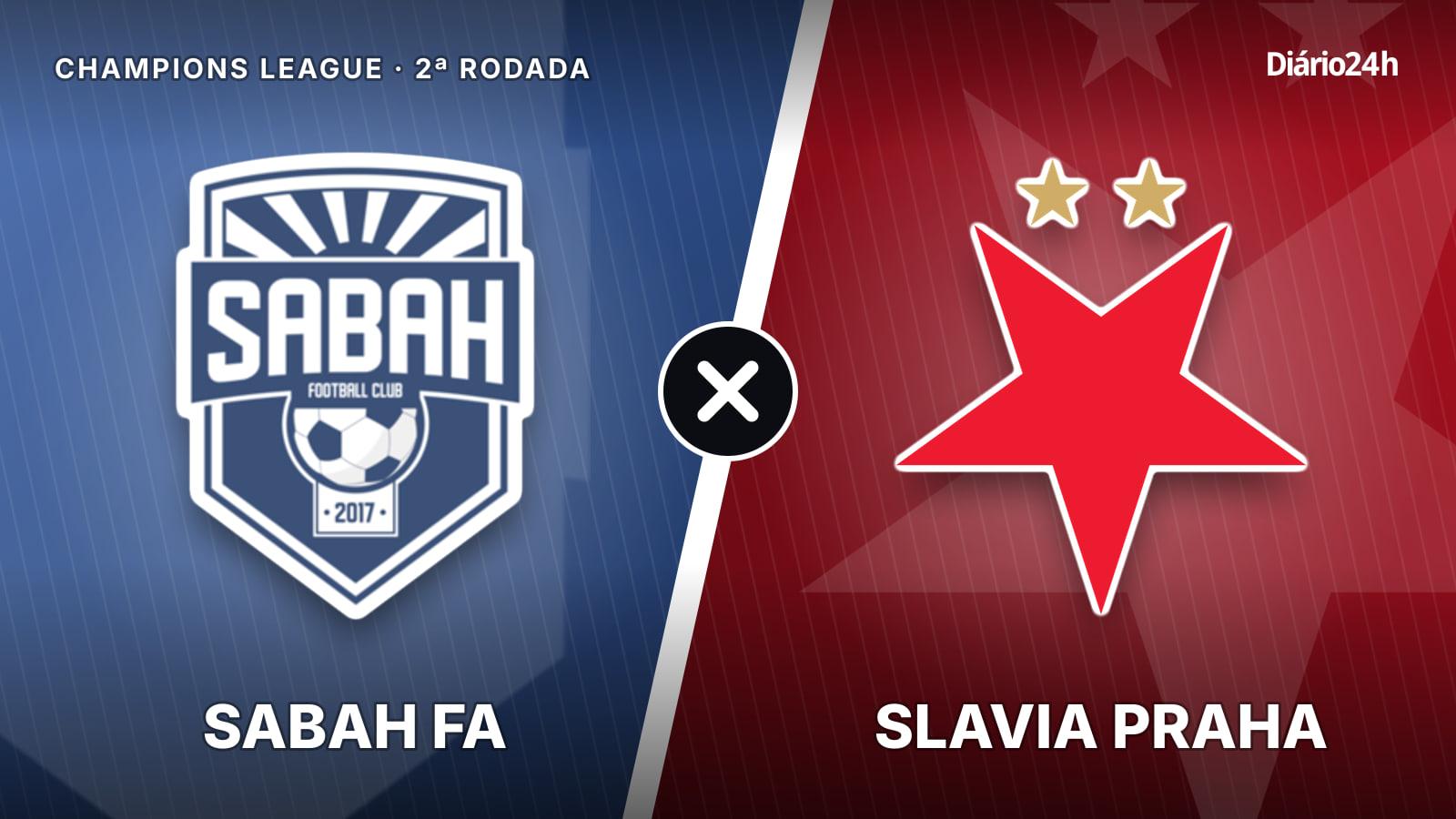 Sabah FA x Slavia Praha jogam hoje às 13h45 pela UEFA Champions League. Foto: Diário 24 Horas / Montagem