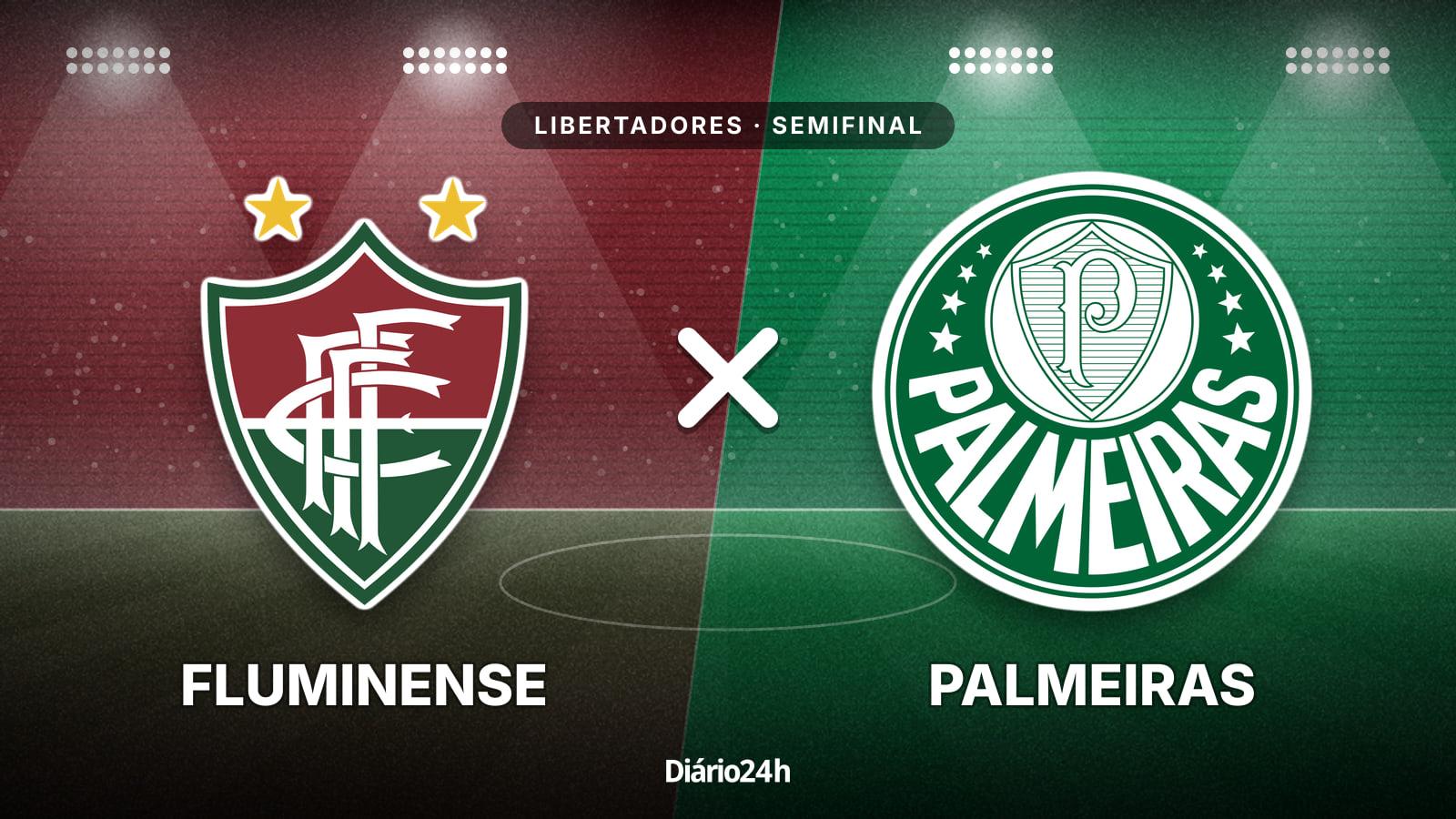 Fluminense x Palmeiras jogam hoje às 21h30 pela CONMEBOL Libertadores. Foto: Diário 24 Horas / Montagem