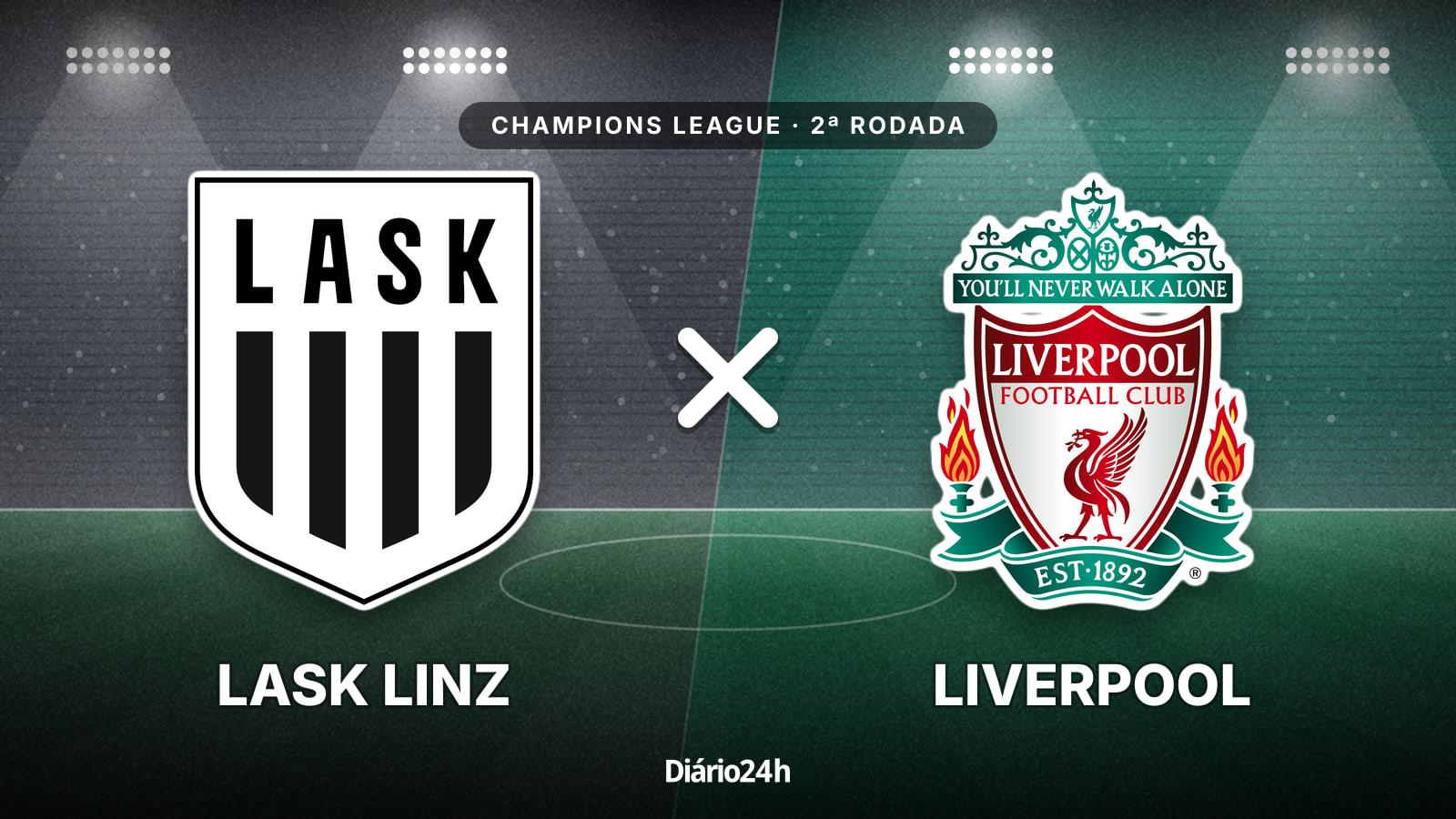 Lask Linz x Liverpool jogam hoje às 13h45 pela UEFA Champions League. Foto: Diário 24 Horas / Montagem