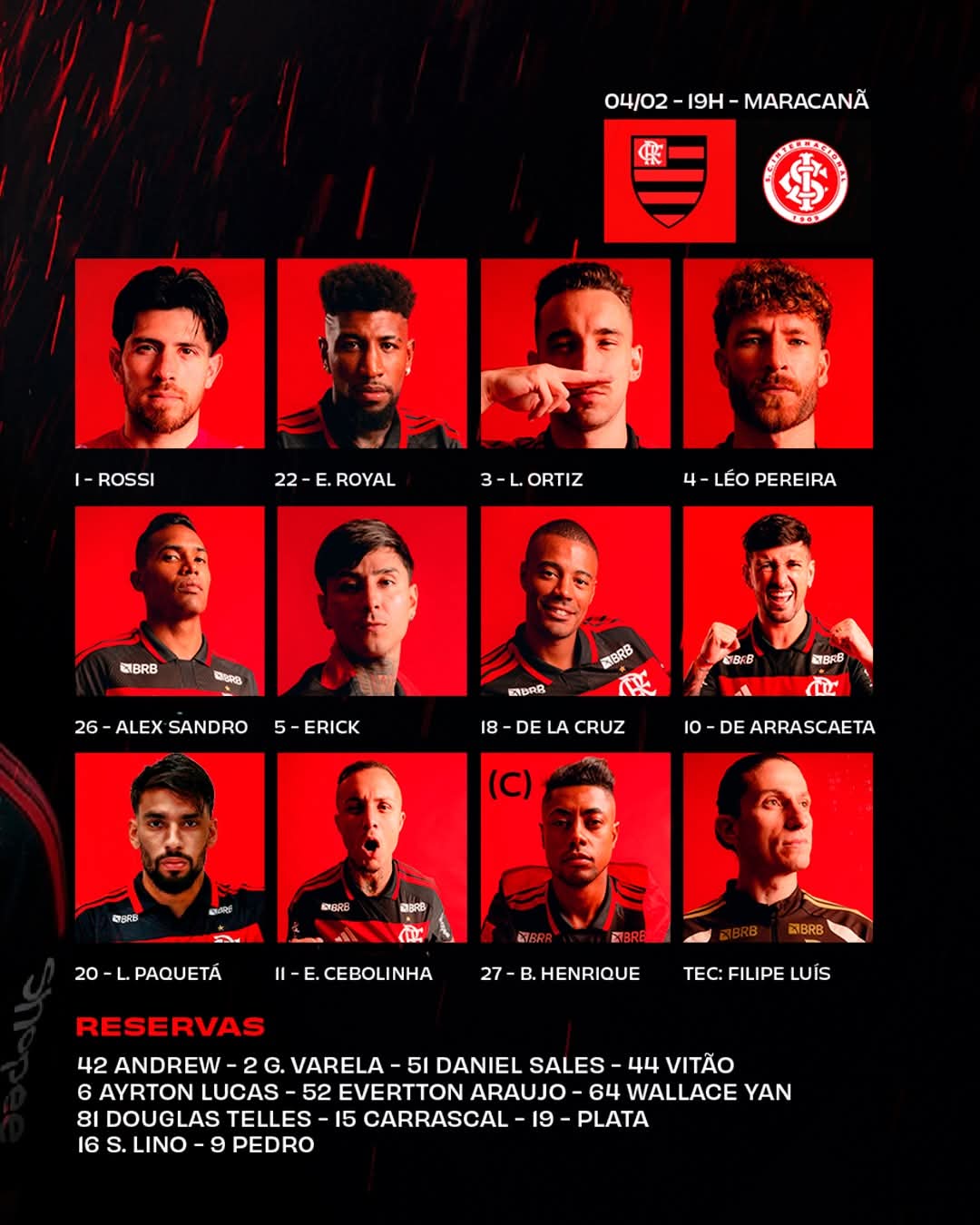 Com Paquetá titular e 'quarteto mágico', Filipe Luís define Flamengo para duelo contra o Internacional