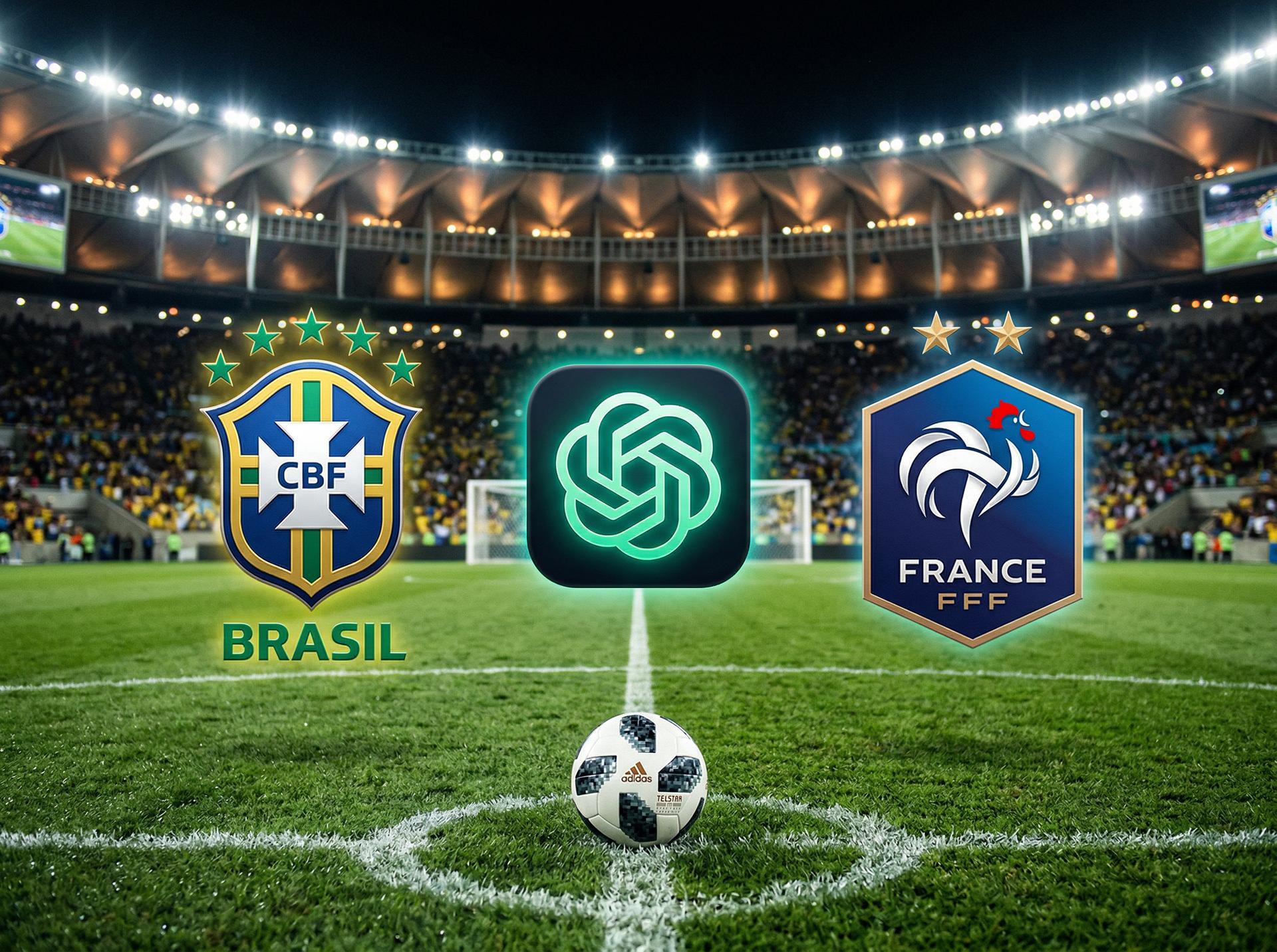 ChatGPT prevê vitória da França por 2 a 1 sobre o Brasil em amistoso de hoje