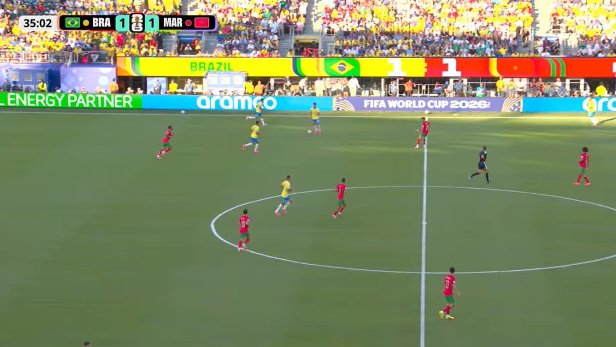 Brasil e Marrocos empatam no primeiro tempo após golaço de Vini Jr.