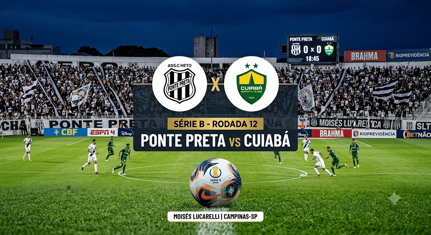 Pressão em Campinas: Ponte Preta x Cuiabá duelam para escapar do perigo na Série B