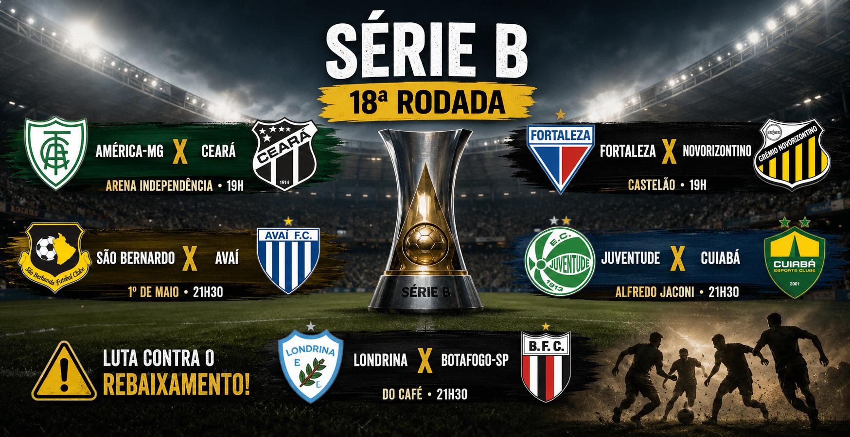 Série B tem rodada decisiva com cinco jogos e drama na luta contra o rebaixamento